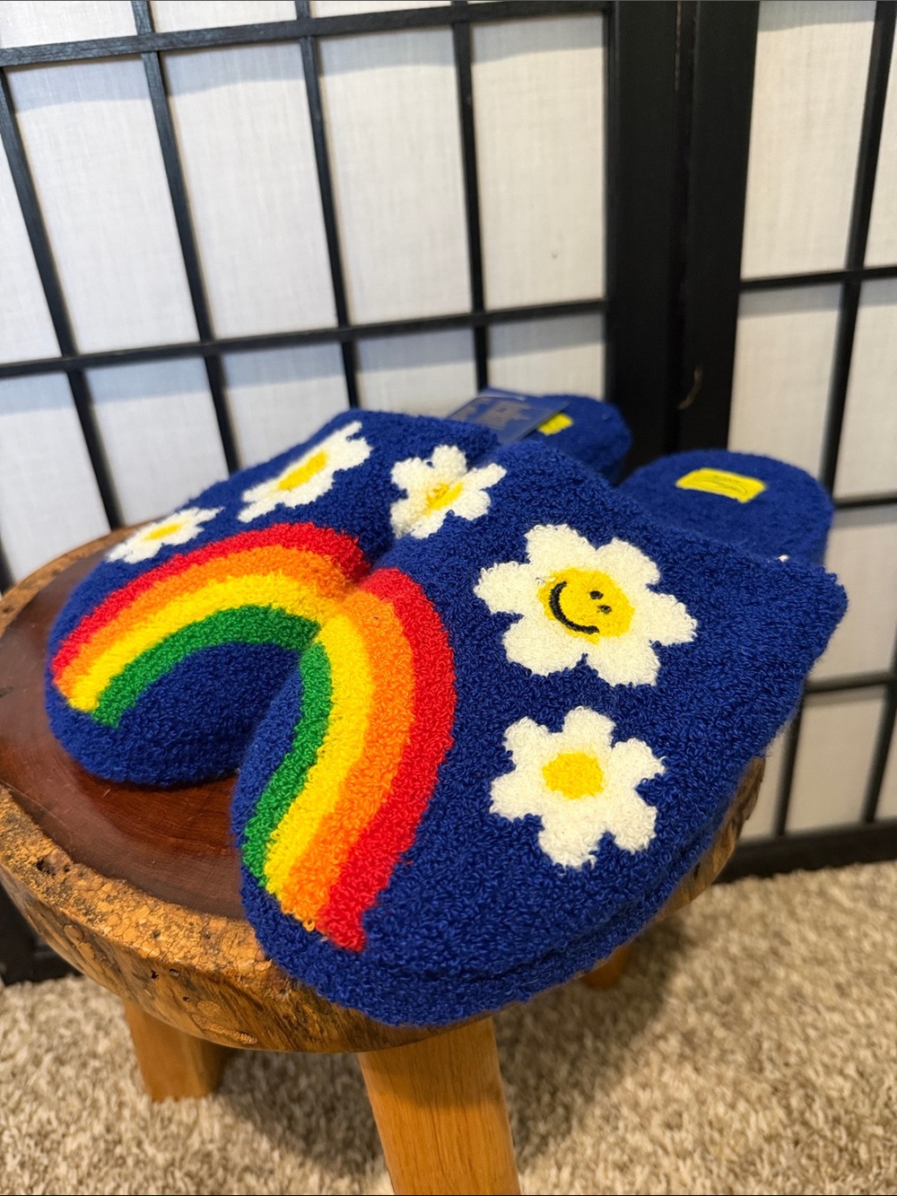WIggle Wiggle Life Rainbow Large 🌈 Terry Home Slipper NEW